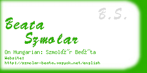 beata szmolar business card